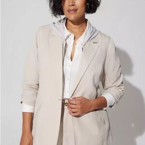 Torrid Beige Linen Blazer